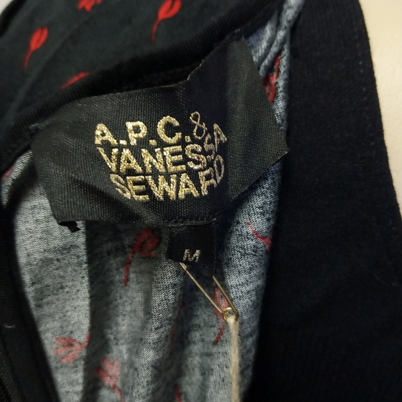 A.P.C. Black short Romper with Red Flowers M - Picture 8 of 11